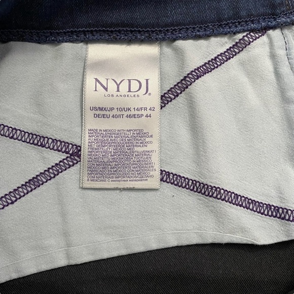 NYDJ Alina Pull On Ankle Blue Jeans Denim Slimming Panel High Rise Straight 10 - Picture 4 of 16